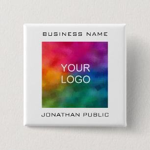 Badge Carré 5 Cm Entreprise Entreprise Logo Entreprise Modèle texte