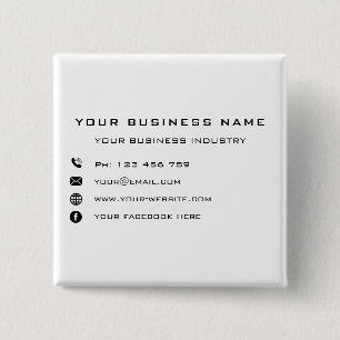 Badge Carré 5 Cm Entreprise Promotionnelle Personnalisée - Moderne