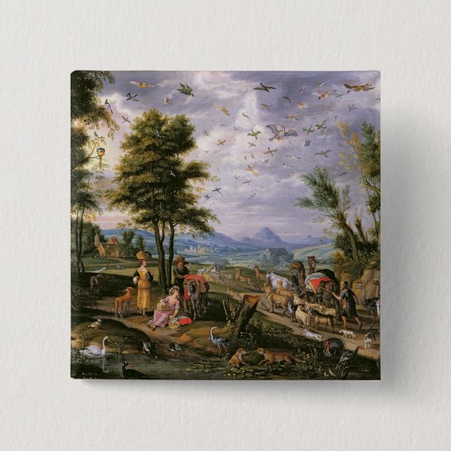 Badge Carré 5 Cm Entrer dans l'arche (Devant)