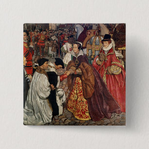 Badge Carré 5 Cm Entrer de Queen Mary et de princesse Elizabeth