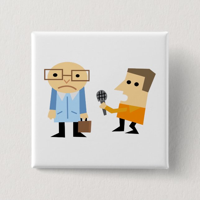 Badge Carré 5 Cm Entrevue d'actualité (Devant)