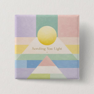 Badge Carré 5 Cm Envoi de Lumière Géométrique Pastel Inspiration