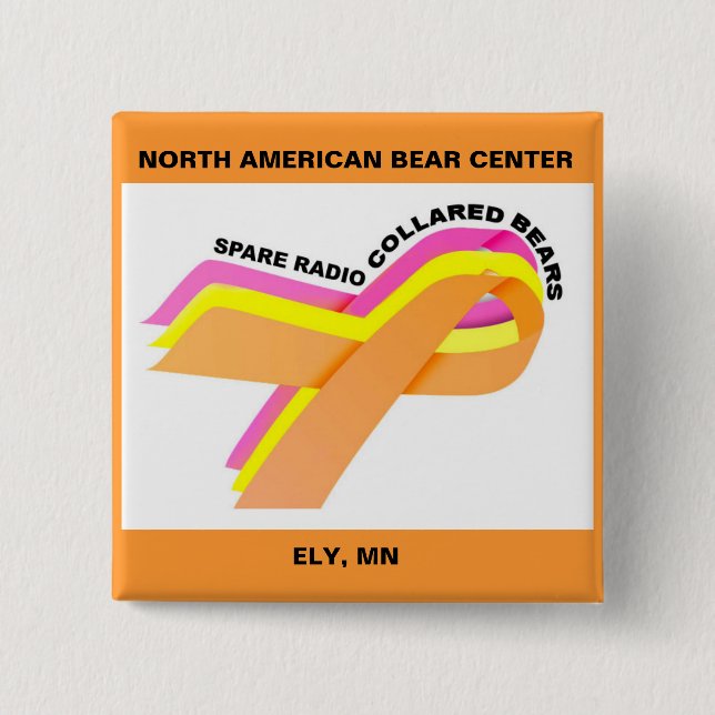 Badge Carré 5 Cm Épargnez les ours colletés ! Bouton (Devant)