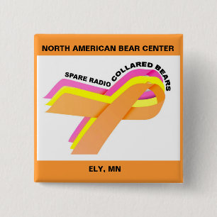 Badge Carré 5 Cm Épargnez les ours colletés ! Bouton