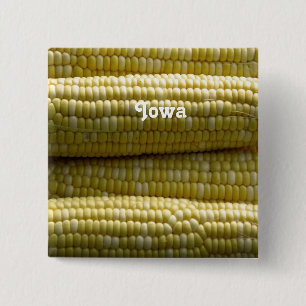 Badge Carré 5 Cm Épi de maïs de l'Iowa