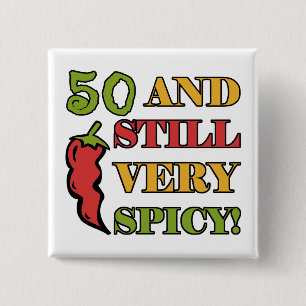 Badge Carré 5 Cm Épicé À 50 Ans
