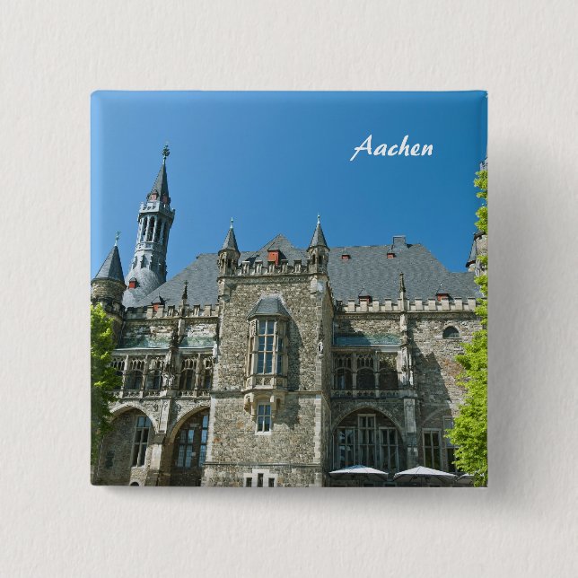 Badge Carré 5 Cm Épingle d'Aix-la-Chapelle (Devant)