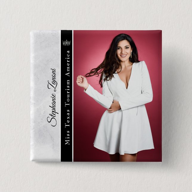 Badge Carré 5 Cm Épingle de bouton de sélection de la glace de marb (Devant)