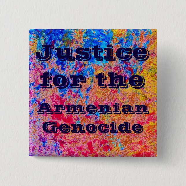 Badge Carré 5 Cm Épingle de génocide arménien (Devant)