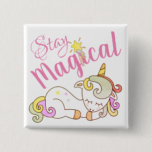 Badge Carré 5 Cm Épingle de rêve de licorne magique personnalisée