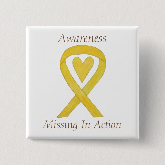 Badge Carré 5 Cm Épingle de ruban de sensibilisation Manquant dans  (Devant)