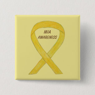 Badge Carré 5 Cm Épingle de ruban de sensibilisation Manquant dans 