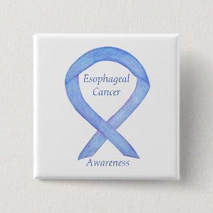 Badge Carré 5 Cm Épingle de sensibilisation au cancer de l'oesophag