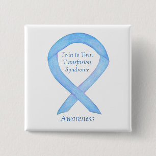 Badge Carré 5 Cm Épingle de sensibilisation au syndrome transfuseur