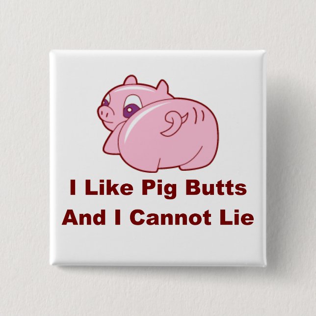 Badge Carré 5 Cm Épingle des boutons de cochon (Devant)