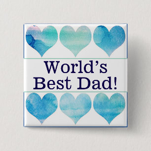 Badge Carré 5 Cm Épingle du meilleur papa du monde