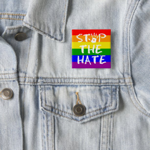 Badge Carré 5 Cm Épingle Stop à la Haine