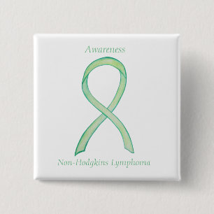 Badge Carré 5 Cm Épingles de ruban vert non hodgkins Lymphoma Lime