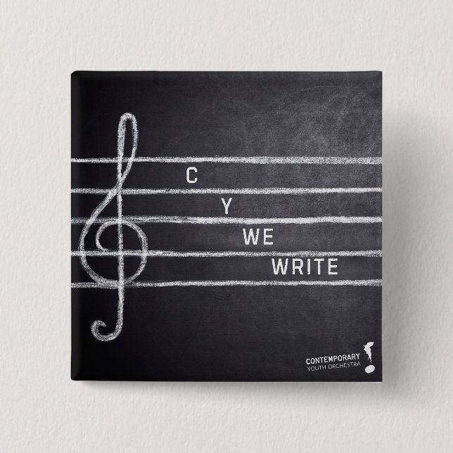 Badge Carré 5 Cm Épinglette de bouton C Y We Write (Devant)