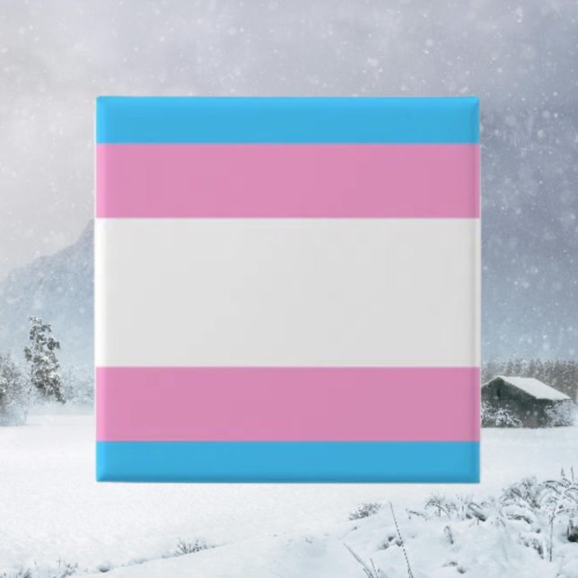 Badge Carré 5 Cm Épinglette de fierté trans (Créateur téléchargé)