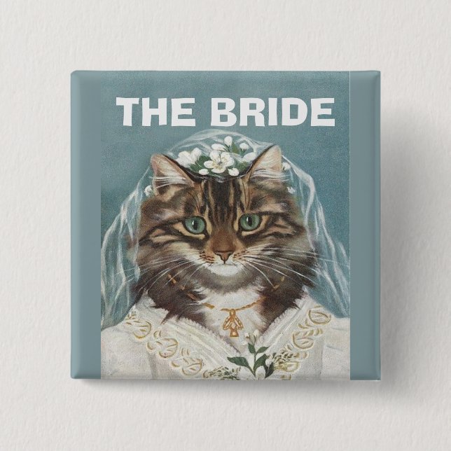 Badge Carré 5 Cm Épousant, la jeune mariée, partie de bachelorette, (Devant)