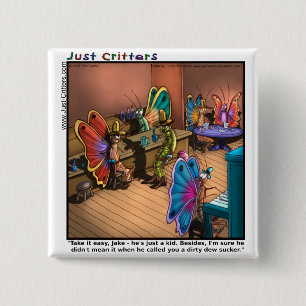 Badge Carré 5 Cm Épreuve de force de papillon