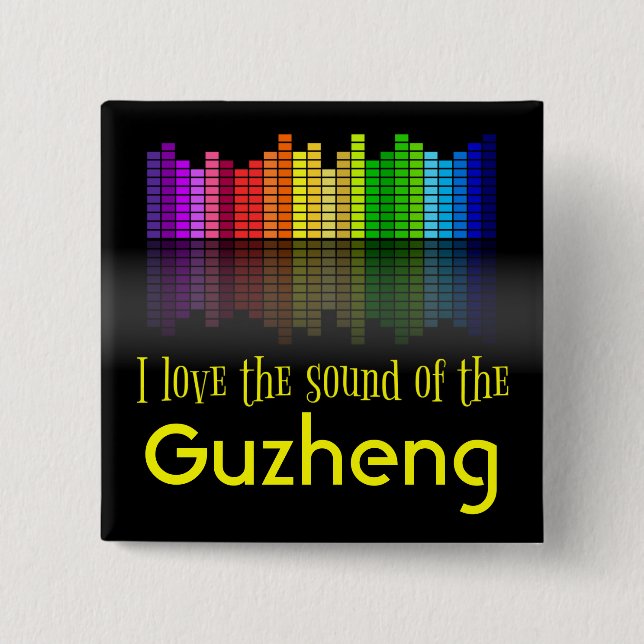 Badge Carré 5 Cm Equaliseur audio numérique Rainbow Guzheng (Devant)