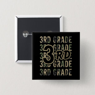 Badge Carré 5 Cm Équipe camouflage 3e année Équipe Retour à l'école