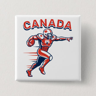 Badge Carré 5 Cm Équipe Canada Football Dynamique Athlète Patriotiq