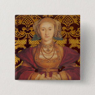 Badge Carré 5 Cm Équipe Cleves - portrait de la Reine Anne de