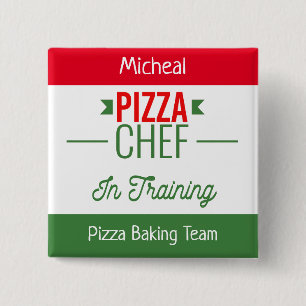 Badge Carré 5 Cm Équipe de cuisson de pizza - personnalisée