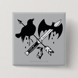 Badge Carré 5 Cm Équipe de suicide   Symbole joker