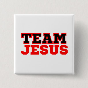 Badge Carré 5 Cm Équipe Jésus foi chrétienne