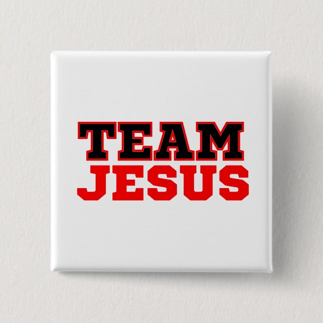Badge Carré 5 Cm Équipe Jésus foi chrétienne (Devant)
