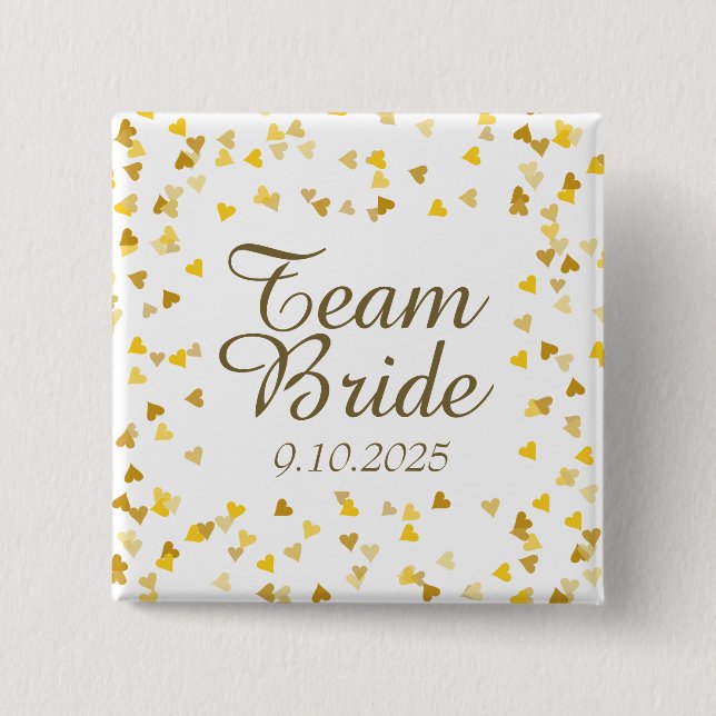 Badge Carré 5 Cm Équipe Mariée / Marié (Devant)