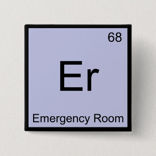 Badge Carré 5 Cm Er - Chimie de la salle d'urgence Symbole de l'élé
