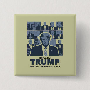 BADGE CARRÉ 5 CM ÈRE DONALD TRUMP