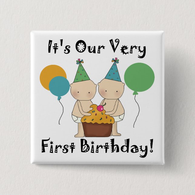 Badge Carré 5 Cm Ęrs T-shirts et cadeaux d'anniversaire de bébés (Devant)