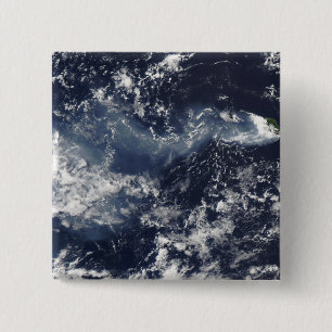 Badge Carré 5 Cm Éruption de Piton de la Fournaise, la Réunion Is