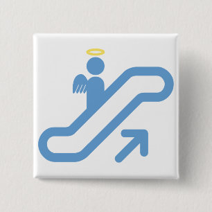 Badge Carré 5 Cm Escalator, aucun escalier
