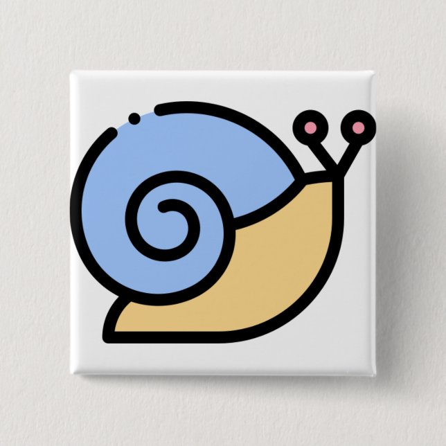 Badge Carré 5 Cm Escargot (Devant)