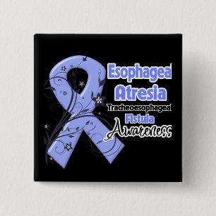 Badge Carré 5 Cm Esophageal Atresia Awareness Ribbon