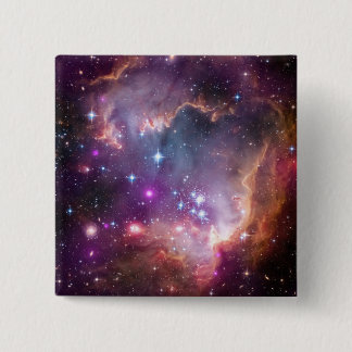 Badge Carré 5 Cm Espace Extérieur Galactique Violet