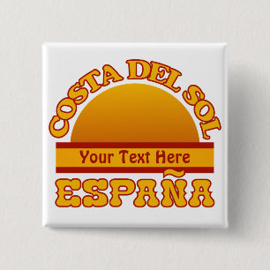 Badge Carré 5 Cm ESPAGNE Costa Del Sol bouton personnalisé
