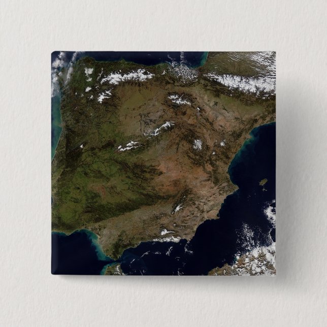 Badge Carré 5 Cm Espagne et Portugal 2 (Devant)