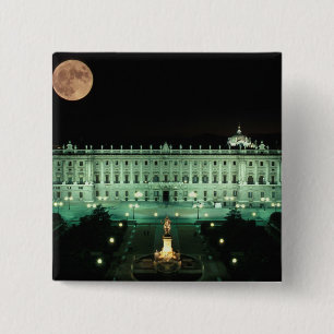 Badge Carré 5 Cm Espagne, Madrid, Palais royal et Plaza de