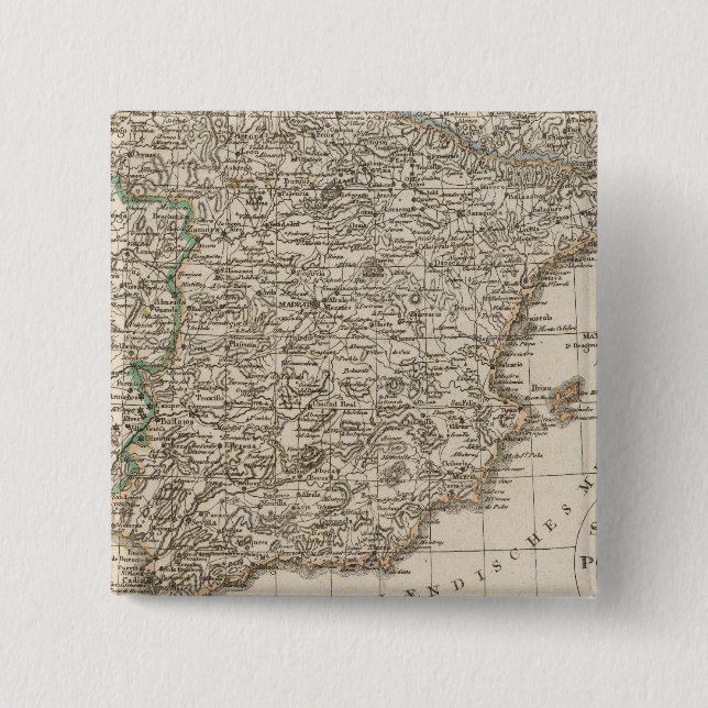 Badge Carré 5 Cm Espagne, Portugal 4 (Devant)