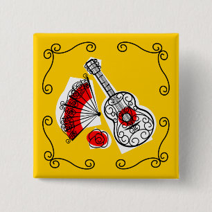 Badge Carré 5 Cm Espagnol Souvenirs Corners carré