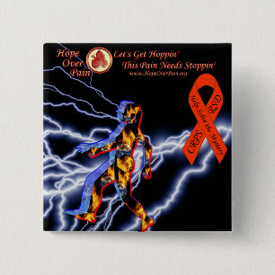Badge Carré 5 Cm Espoir au-dessus de la foudre CRPS/RSD Myste de