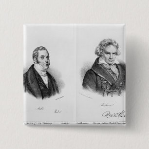Badge Carré 5 Cm Esprit Auber et Ludwig van Beethoven